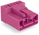 Wtyk do płytek drukowanych konstrukcja kątowa 4-bieg., różowy 890-894/011-000