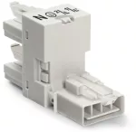 Rozgałęźniki typu h; 4-bieg.; kodowanie A; 1 wejście; 2 wyjścia; odejścia jednostronne; 3 zaczepy ryglujące; Do połączeń swobodnych; biały