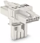 Rozgałęźnik typu T; 4-bieg. kodowanie A, biały