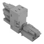 Rozgałęźniki typu h 3-bieg. kodowanie B, szare 890-1761