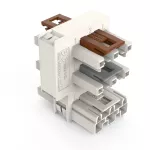 Rozgałęźnik do łączników sterowanie dwubiegunowe i schodowe 3-bieg., biały