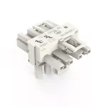 Rozgałęźnik typu T 4-bieg. kodowanie A, biały 770-677