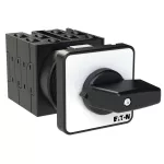 T0-4-8294/E Przełącznik zasilania, Styki: 8, 20 A, tabliczka: 1-0-2, 90 °, bez samopowrotu, montaż natablicowy, pokrętło czarne bez możliwości blokady