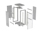 SZAFA INSTALACYJNA RACK STOJĄCA 19" 32U 600X800 SZARA DRZWI PRZESZKLONE LCD LANBERG (FLAT PACK) V2