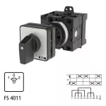 T3-3-8228/Z Przełącznik nawrotny, Styki: 5, 32 A, tabliczka: 102, 45 °, z samopowrotem, montaż rozłączny, pokrętło czarne bez możliwości blokady