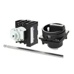 P1-25/M4/HI11/SVB-SW Rozłącznik główny, 3 bieg. + 1 NO + 1 NC, 25 A, funkcja awaryjnego zatrzymania , blok. na kłódkę w pozycji Wył., z 400 mm metalową osią, montaż rozłączny, pokrętło czarne z blokadą na kłódkę