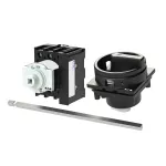 P1-25/M4/HI11/SVB-SW Rozłącznik główny, 3 bieg. + 1 NO + 1 NC, 25 A, funkcja awaryjnego zatrzymania , blok. na kłódkę w pozycji Wył., z 400 mm metalową osią, montaż rozłączny, pokrętło czarne z blokadą na kłódkę