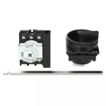 P1-25/M4/HI11/SVB-SW Rozłącznik główny, 3 bieg. + 1 NO + 1 NC, 25 A, funkcja awaryjnego zatrzymania , blok. na kłódkę w pozycji Wył., z 400 mm metalową osią, montaż rozłączny, pokrętło czarne z blokadą na kłódkę