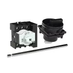 P1-25/M4/HI11/SVB-SW Rozłącznik główny, 3 bieg. + 1 NO + 1 NC, 25 A, funkcja awaryjnego zatrzymania , blok. na kłódkę w pozycji Wył., z 400 mm metalową osią, montaż rozłączny, pokrętło czarne z blokadą na kłódkę