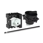 P1-25/M4/HI11/SVB-SW Rozłącznik główny, 3 bieg. + 1 NO + 1 NC, 25 A, funkcja awaryjnego zatrzymania , blok. na kłódkę w pozycji Wył., z 400 mm metalową osią, montaż rozłączny, pokrętło czarne z blokadą na kłódkę