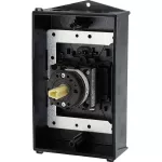 T0-2-15679/I2H/MBS/SVB Rozłącznik główny, 3 bieg.+1NO, 20A, funkcja awaryjnego zatrzymania, blok. na kłódkę w pozycji Wył., 90°, w obudowie ze szkła utwardzanego, z płytą ekranującą MBS, pokrętło czerwono-żółte z blokadą na kłódkę