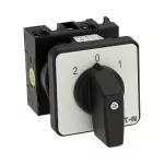 T0-1-15421/E Przełącznik zasilania, Styki: 2, 20 A, tabliczka: 2-0-1, 45 °, bez samopowrotu, montaż natablicowy, pokrętło czarne bez możliwości blokady