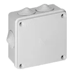 Puszka hermetyczna 100x100x50, 6 dławików, szara, IP65