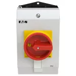 P1-25/I2H/MBS/SVB Rozłącznik główny, 3 bieg., 25A, funkcja awaryjnego zatrzymania, blok. na kłódkę w pozycji Wył., w obudowie ze szkła utwardzanego, z płytą ekranującą MBS, pokrętło czerwono-żółte z blokadą na kłódkę