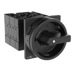 T3-4-8344/EA/SVB-SW Rozłącznik główny, 8-bieg., 32 A, funkcja awaryjnego zatrzymania, 90 °, blok. na kłódkę w pozycji Wył., montaż natablicowy, pokrętło czarne z blokadą na kłódkę