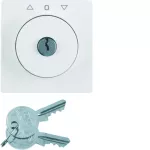 Q.x Płytka czołowa z zamkiem do łącznika żaluzjowego na klucz, biały aksamit