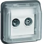 W.1 Moduł gniazdo antenowe RTV końcowe z pokrywą, IP55, szary