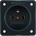 Integro Flow Gniazdo z uziemieniem z podwyższona ochroną styków, czarny, mat