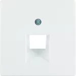 Q.x Płytka czołowa do gniazda przyłącz. UAE 1-kr komp./tel. biały, aks
