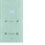 KNX TS Sensor dotykowy 2-kr z reg. temp., konfigurowalny, szkło, alu
