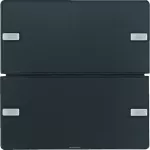 KNX e/s Q.x Przycisk 2-kr z polem opis., diod. LED RGB i czuj. temp., antracyt