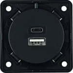 Integro Gniazdo USB ładowania podwójne A+C, 230V, 3.0 A; antracyt mat