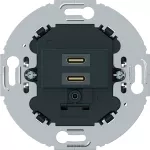 Mechanizm gniazda ładowania do serii obrotowych USB C+C 20W PD, antracyt mat