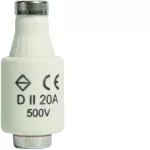 Wkładka bezpiecznikowa DII/E27 wyk.szybkie F (Bi-Wts) 20A 500VAC