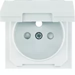 lumina Płytka czołowa do gniazda z uziem. z pokrywą z przysłonami styków, biały
