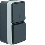 W.1 Łącznik seryjny z gniazdem SCHUKO pionowy kompletny IP55 szary