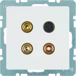 Q.x Gniazdo 3xCinch / S-Video biały, aks