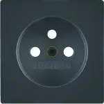 Q.x Płytka czołowa do gniazda z uziemieniem, antracyt aksamit, lakierowany