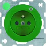 R.1/R.3 Gniazdo z uziemieniem i diodą kontrolną LED, zielony, połysk
