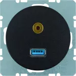 R.1/R.3/R.8 Gniazdo USB/3.5 mm audio czarny