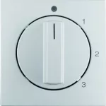 B.Kwadrat/B.7 Płytka czołowa z pokrętłem do łącznika 3-poz z pozycją "0" alu mat