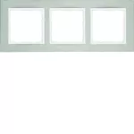 B.7 Ramka 3-krotna pozioma, stal szlachetna/biały mat