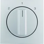 B.Kwadrat/B.7 Płytka czołowa z pokrętłem do ł. 3-poz. bez pozycji "0" alu mat