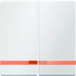 Q.x Klawisze z pomarańczową soczewką łącz. 2-kl., biały, aks