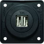 Integro Gniazdo USB ładowania podwójne, 12V, 3A; antracyt mat, mechanizm czarny