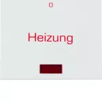 Berker K.x Klawisz z soczewką i nadrukiem "Heizung" i "0", biały połysk