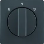 Q.x Płytka czołowa z pokrętłem do łącznika 3-poz. bez pozycji "0" antr. aksamit