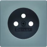 Q.x Płytka czołowa do gniazda z uziemieniem, alu aksamit, lakierowany