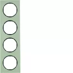 R.3 Ramka 4-krotna, stal szlachetna/czarny