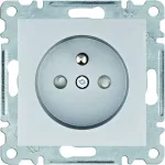 lumina Gniazdo zasilające z uziem. z przesłoną styków, srebrny