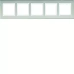 B.7 Ramka 5-krotna pozioma, stal szlachetna/biały mat