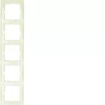 B.Kwadrat Ramka 5-krotna pionowa z polem opisowym, kremowy, połysk