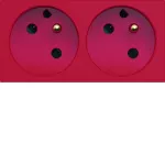 gallery Gniazdo z uziemieniem przelotowe DATA podwójne 2x2P+E 16A 4M czerwony