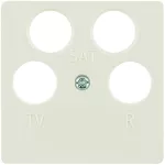 B.Kwadrat Płytka czołowa do gniazda antenowego 4-wyjściowego, kremowy