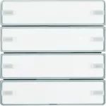 KNX e/s Q.x Przycisk 4-kr z polem opis., diod. LED RGB i czuj. temp., alu