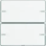 KNX e/s Q.x Przycisk 2-kr z polem opis., diod. LED RGB i czuj. temp., alu